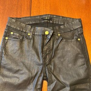 7 For All Mankind black coated jeans. Size 28